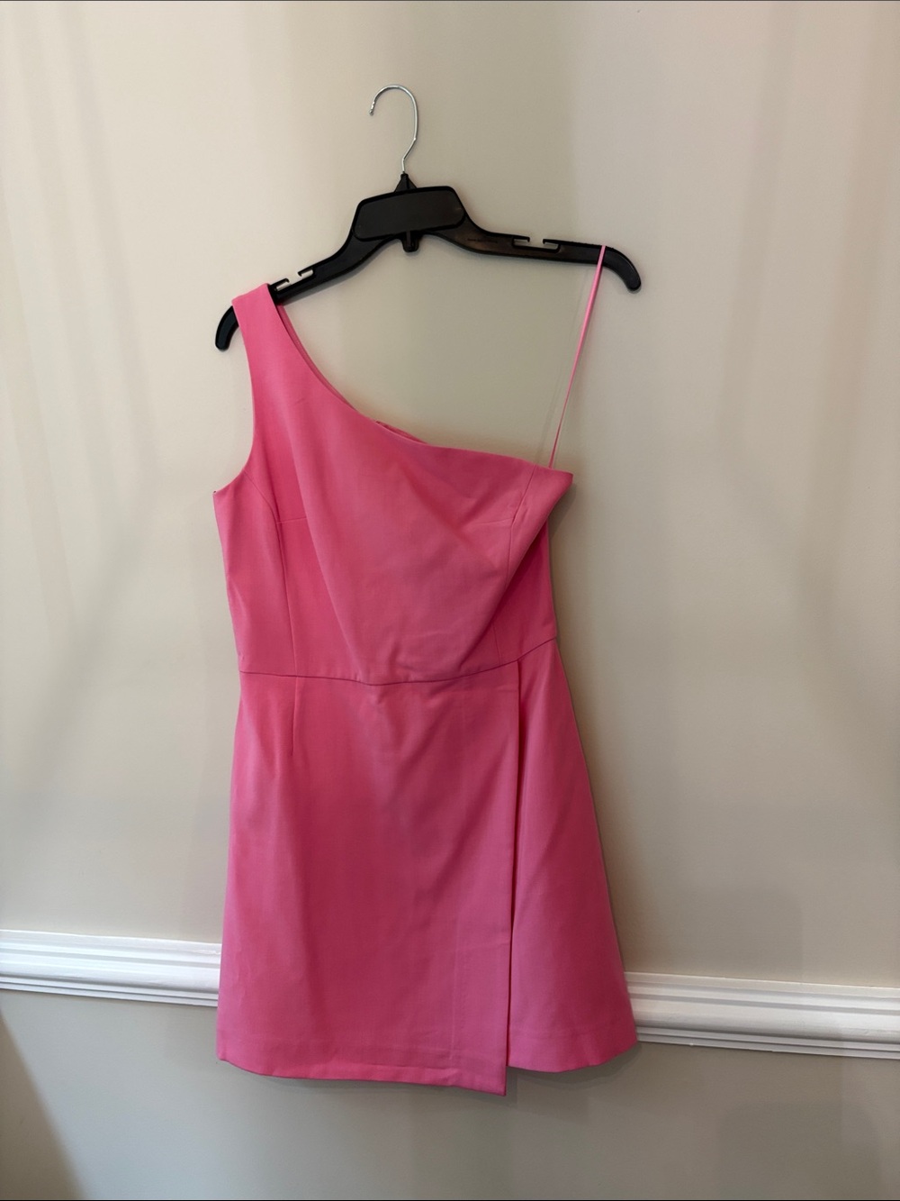 French Connection One-Shoulder Hot Pink Mini Dress